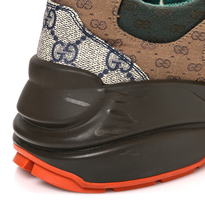 Gucci GG Supreme Monogram Mix Monogram Womens Rhyton Sneakers 40 Bordeaux Beige Ebony 10 of 10