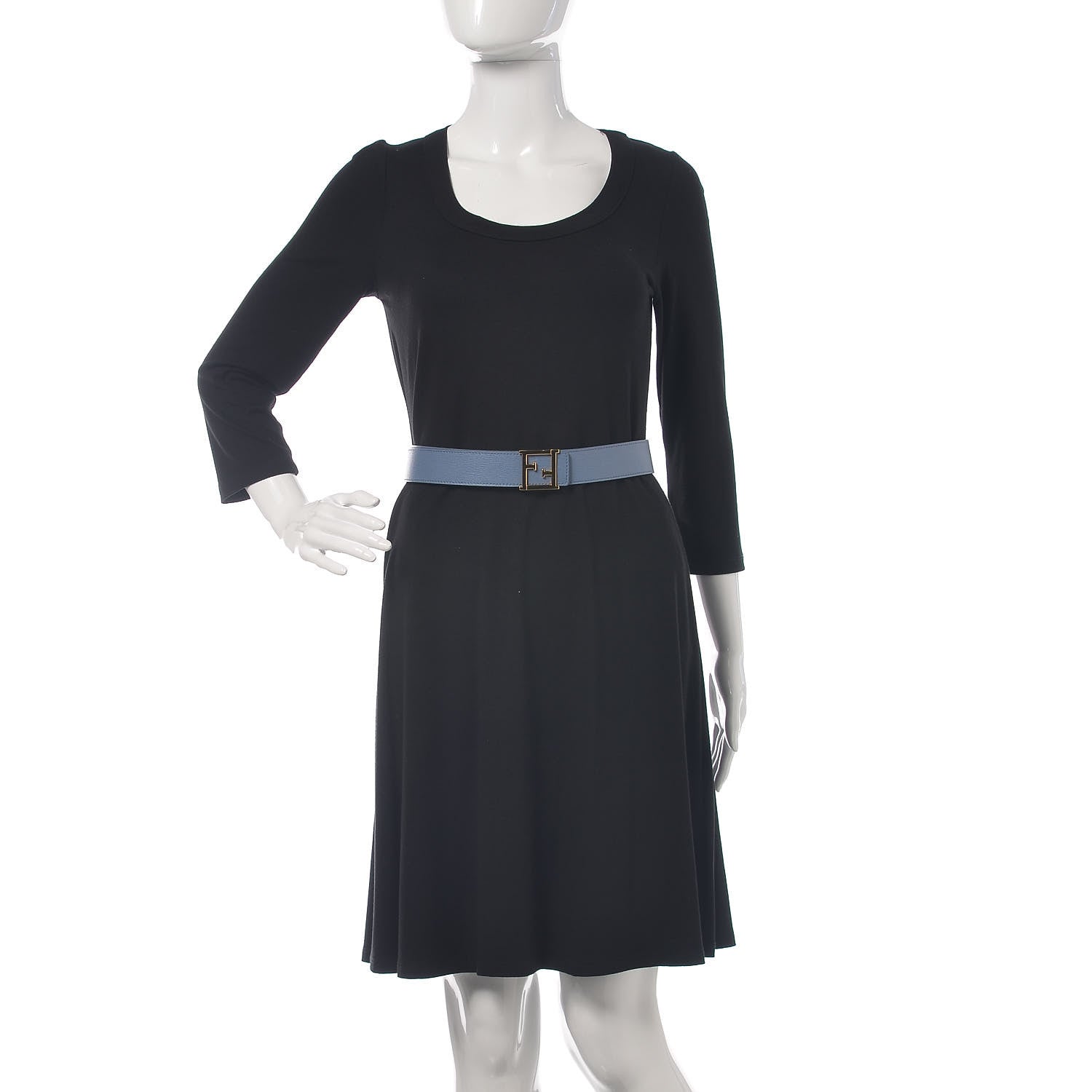 Fendi Vitello Elite FF Belt 75 30 Ceruleo 7 of 7