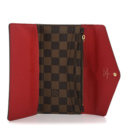 Louis Vuitton Damier Ebene Josephine Wallet Red 6 of 12