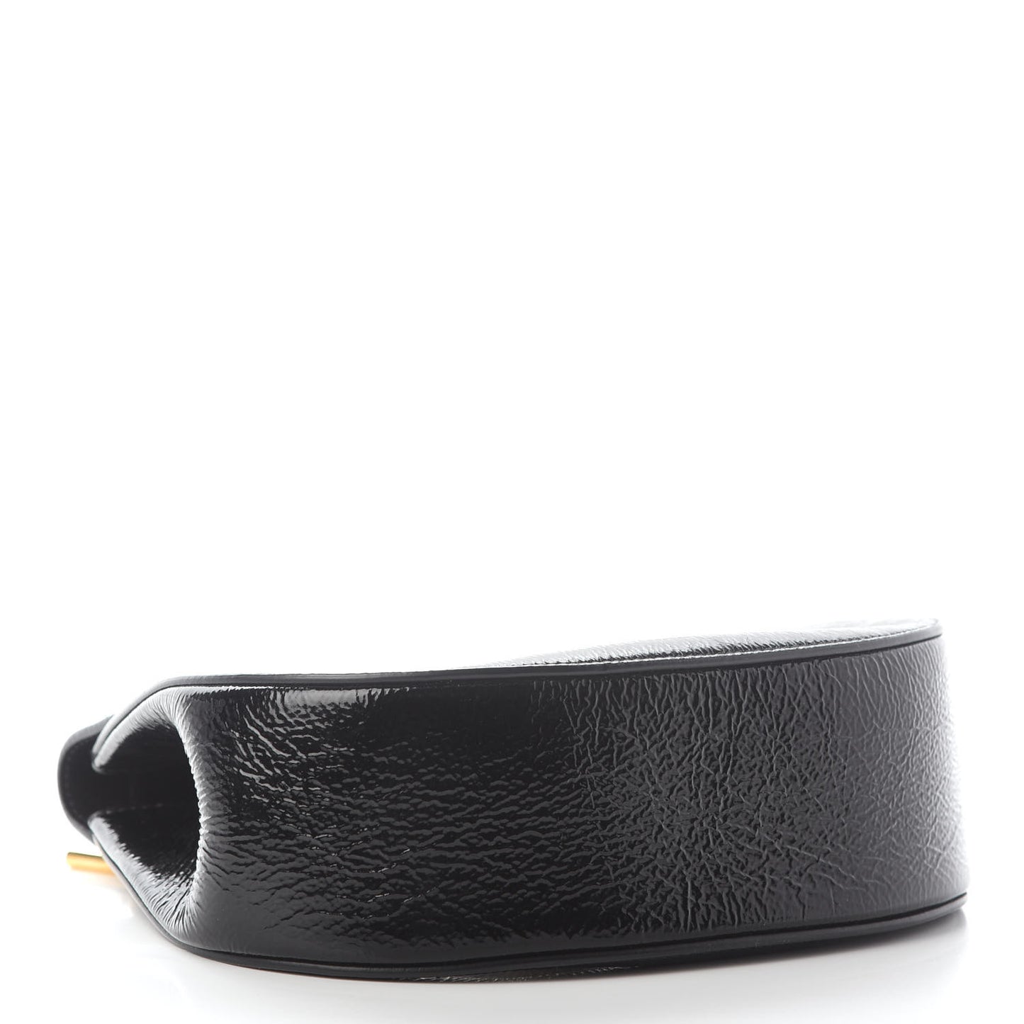 Grained Patent Drew Shoulder Bag Black