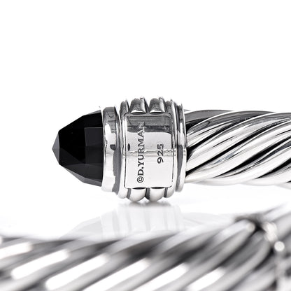 David Yurman Sterling Silver Black Onyx 10mm Cable Classics Hinged Bracelet 4 of 4