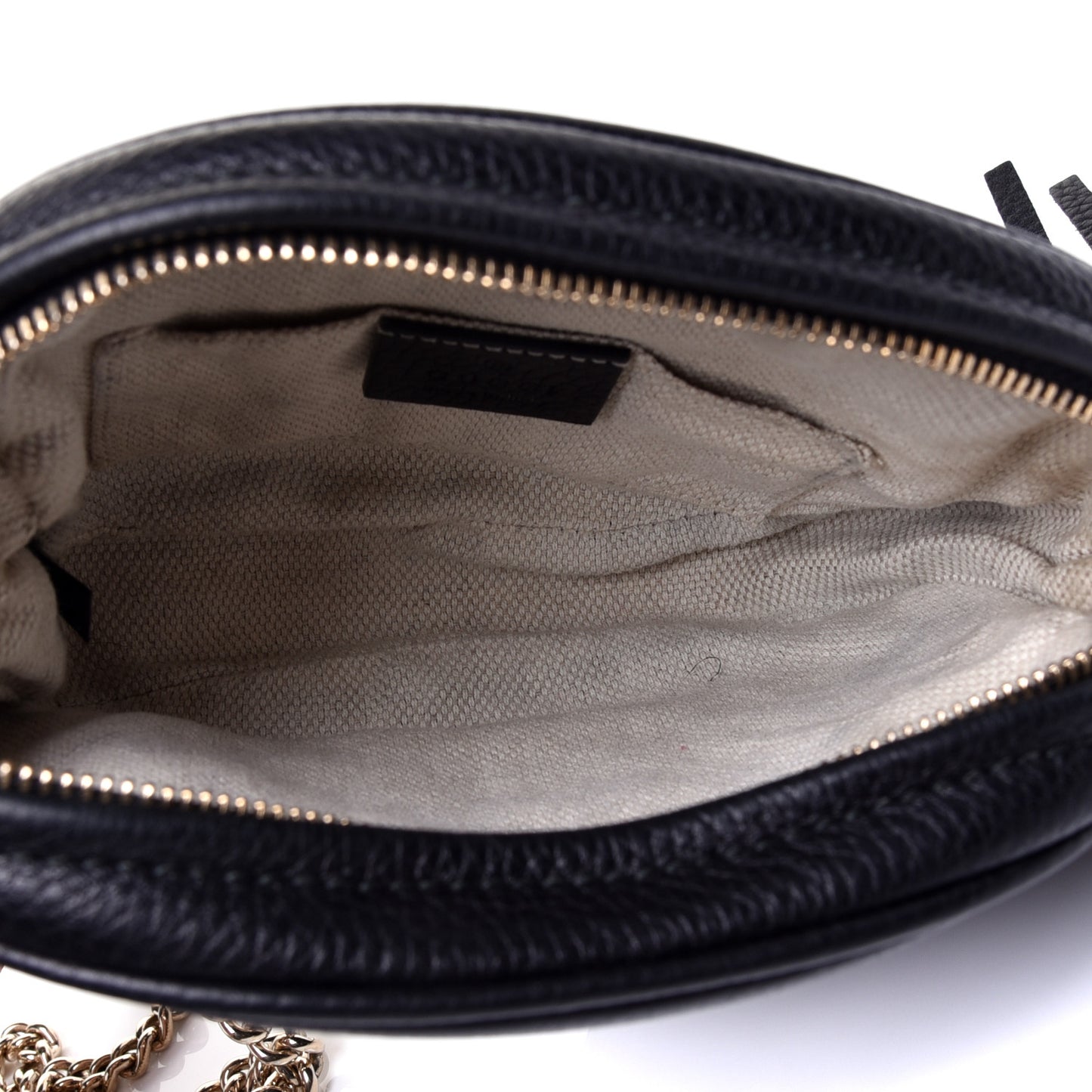 Pebbled Calfskin Mini Soho Chain Bag Black