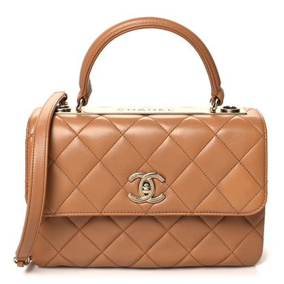 Chanel Lambskin Quilted Small Trendy CC Dual Handle Flap Bag Camel 1 of 12