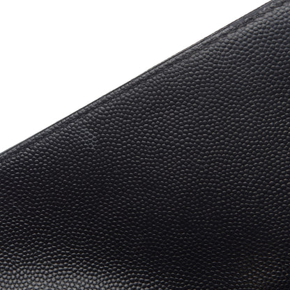 Saint Laurent Grain De Poudre Matelasse Chevron Monogram Chain Wallet Black 13 of 15