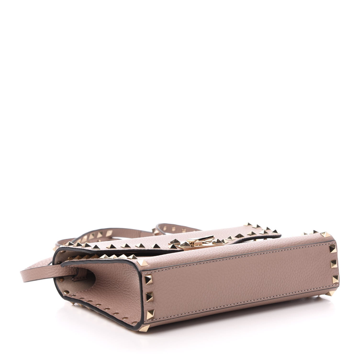 Valentino Garavani Pebbled Calfskin Medium Rockstud Flip Lock Crossbody Bag Poudre 4 of 10