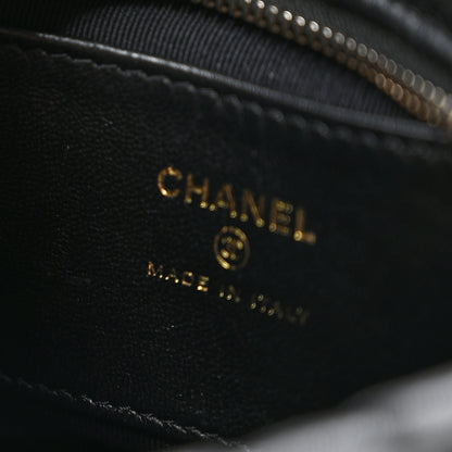 Chanel Lambskin Quilted Chain Around Pouch Hobo Black 8 of 10