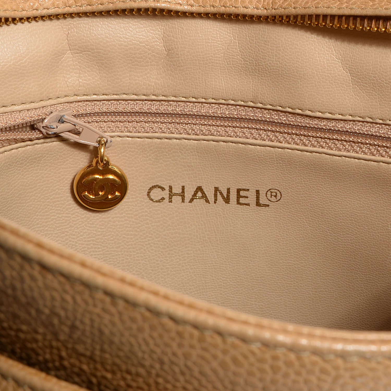 Chanel Caviar Shoulder Bag Beige 6 of 8