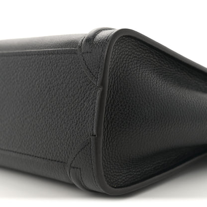 Celine Drummed Calfskin Nano Luggage Black 10 of 12