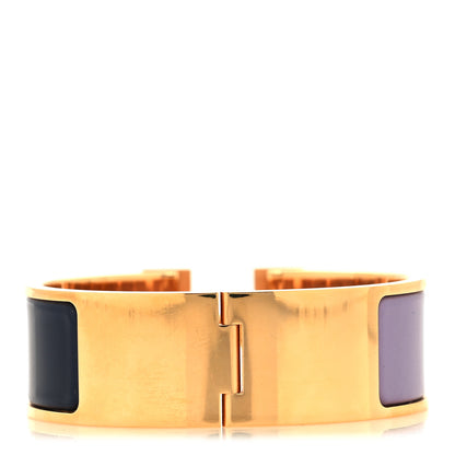 Hermes Enamel Wide Clic Clac H Bracelet PM Lilas Ultramarine 3 of 5