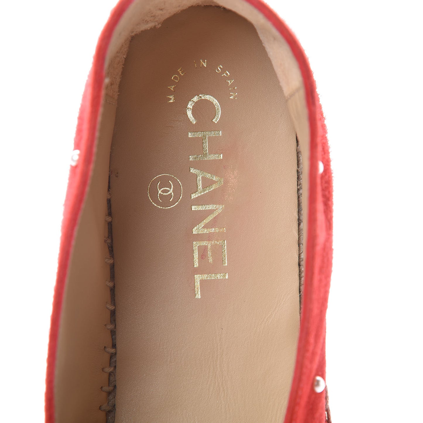 Suede Pearl CC Espadrilles 40 Red