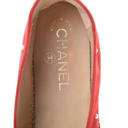 Chanel Suede Pearl CC Espadrilles 40 Red 13 of 14