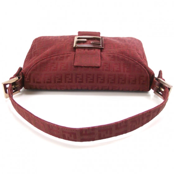Fendi Zucchino Baguette Burgundy 5 of 12