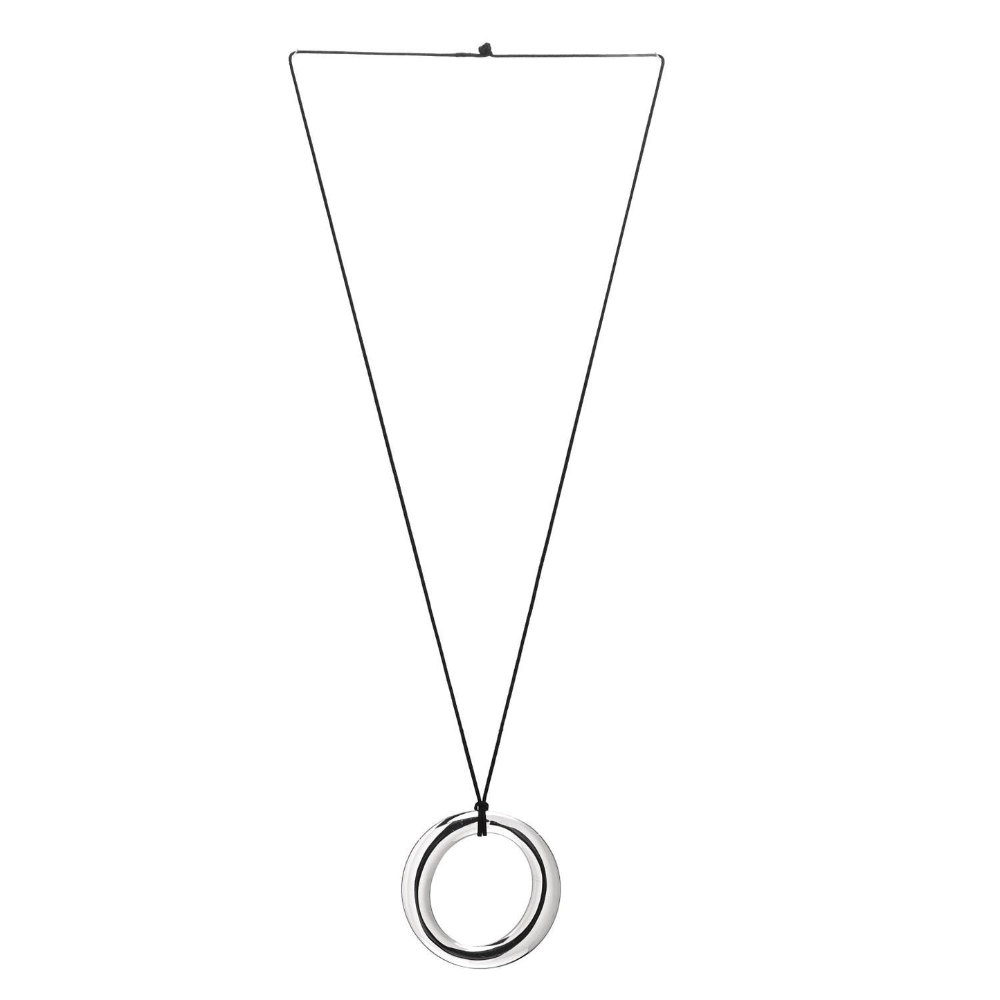 Sterling Silver Elsa Peretti Sevillana Circle Cord Necklace