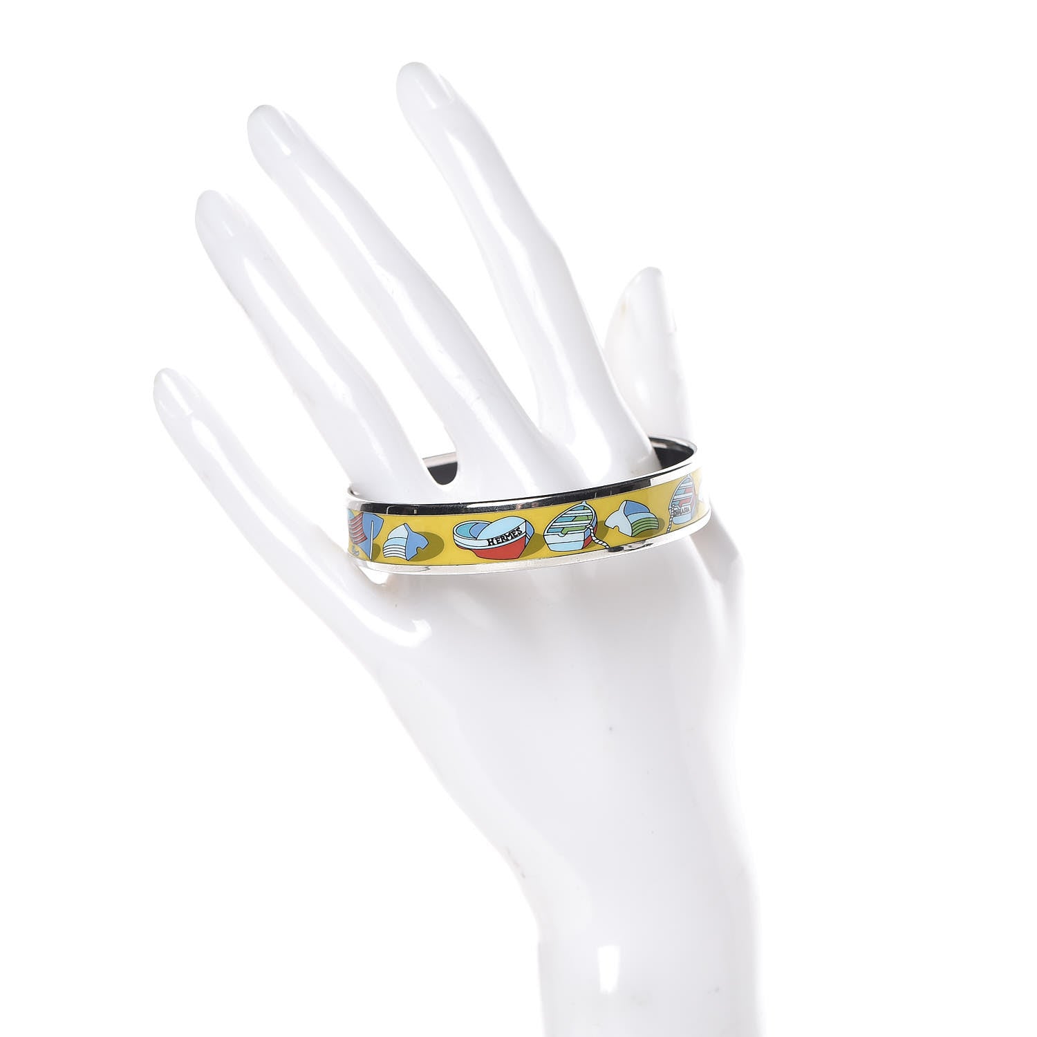 Hermes Enamel Printed Narrow Thalassa Boats Bracelet 65 2 of 5