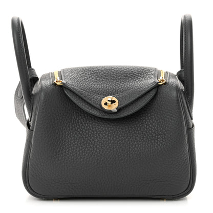 Hermes Taurillon Clemence Mini Lindy 20 Ardoise 1 of 11