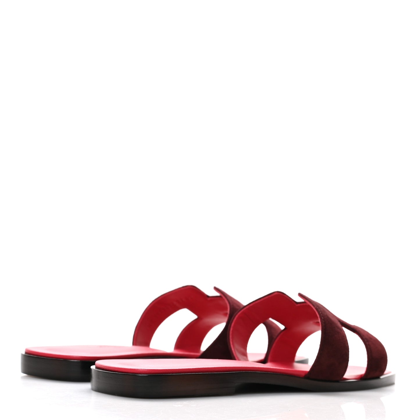 Suede Goatskin Oran Sandals 37 Rose Rouge Marsala