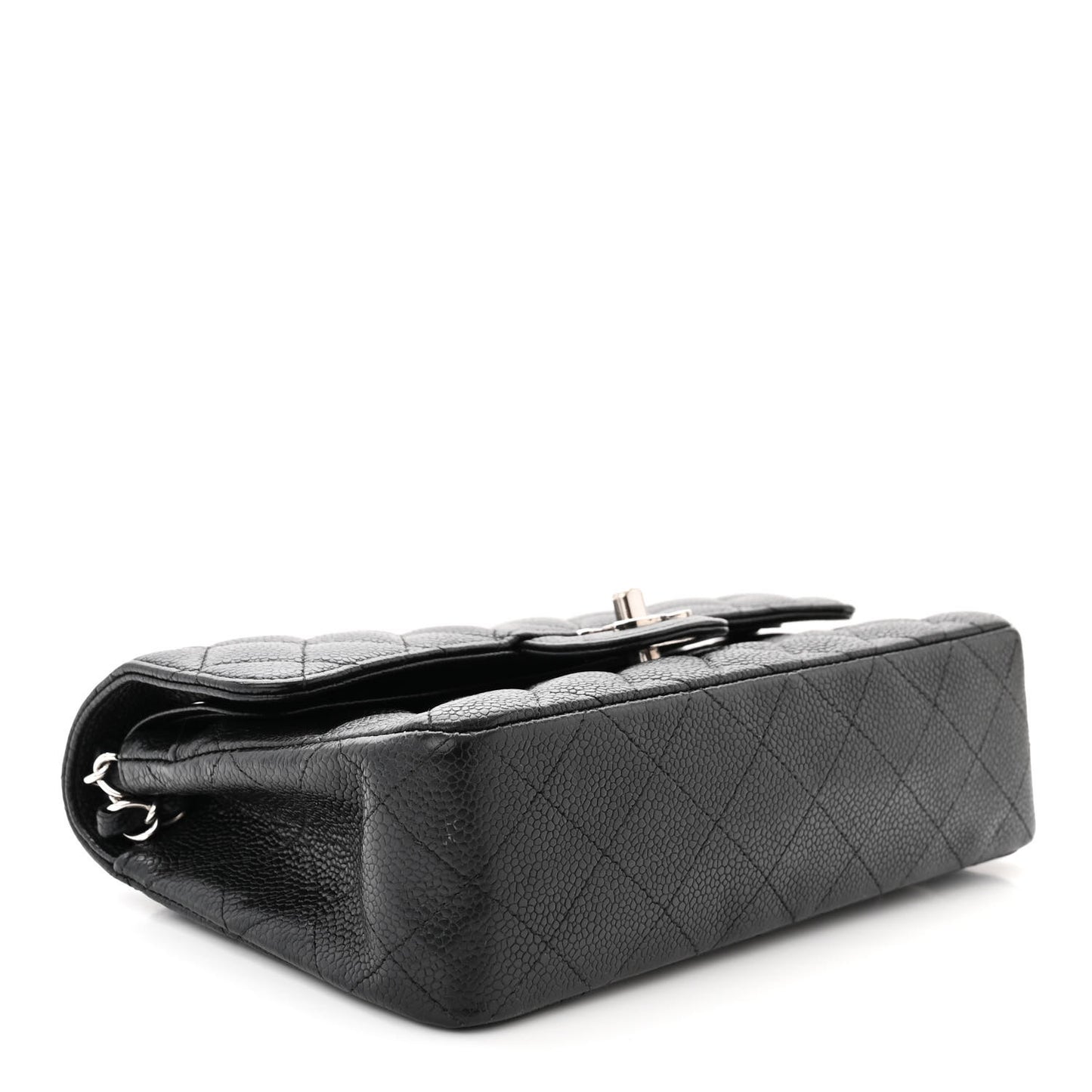 Caviar Quilted Small Double Flap Black