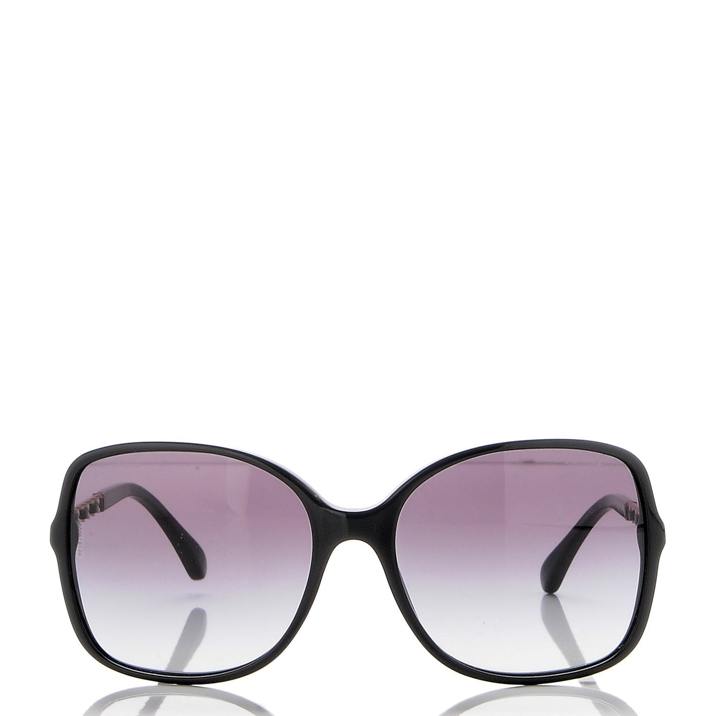 Lambskin Square Chain Sunglasses 5210-Q Black