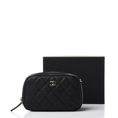 Chanel Caviar Quilted Small Curvy Pouch Cosmetic Case Black 11 of 11