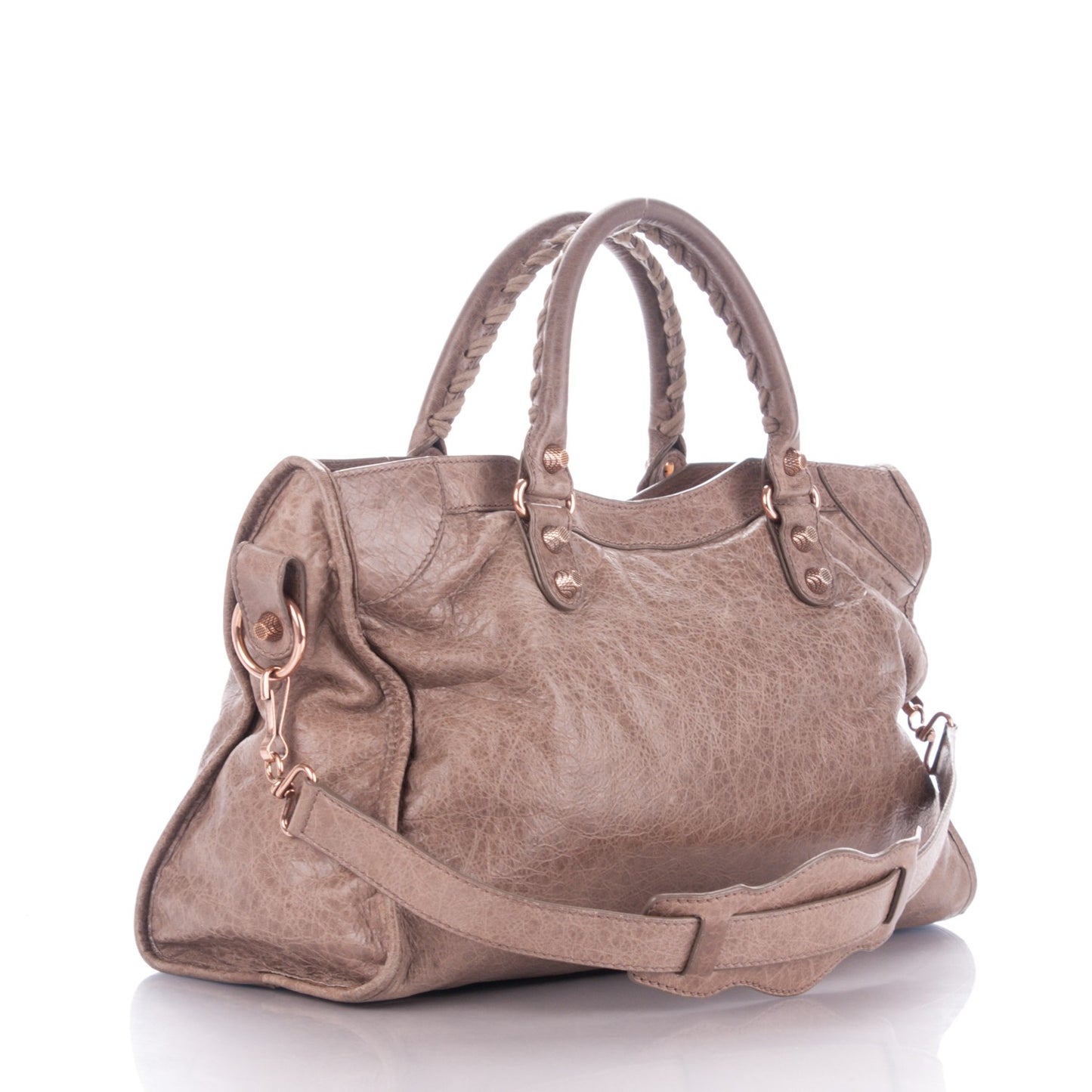 Agneau Giant 12 Rose Gold Hardware City Gris Poivre