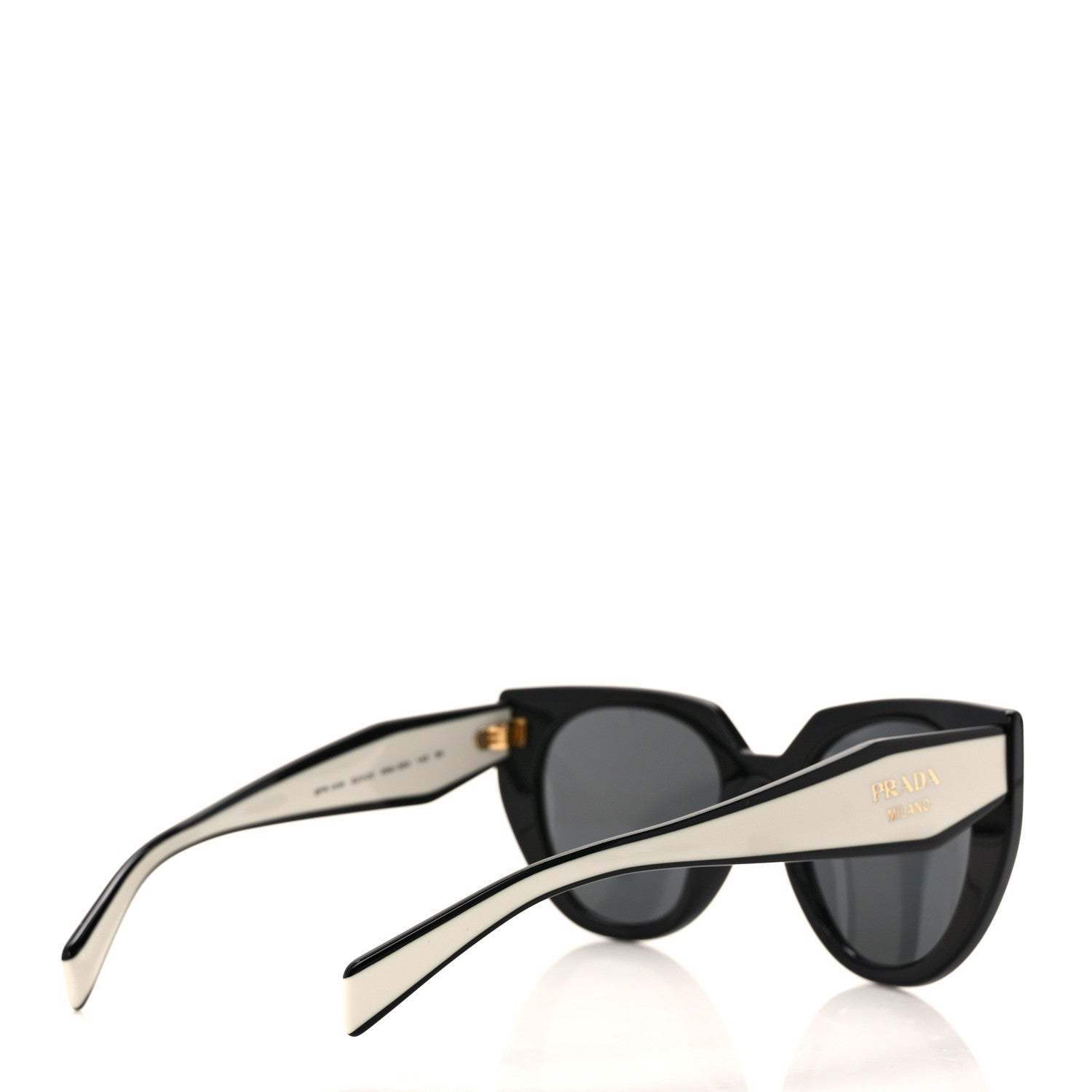 Prada Acetate Sunglasses SPR 14W Black White 4 of 6
