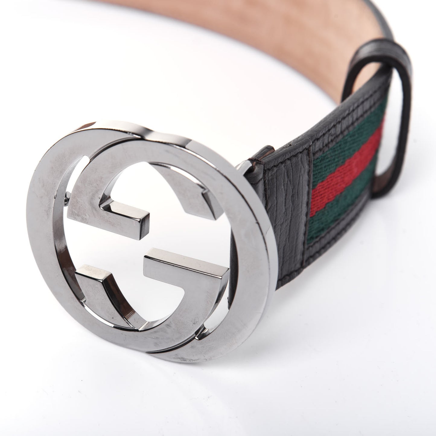 Calfskin Web Interlocking G Belt 105 42 Dark Brown
