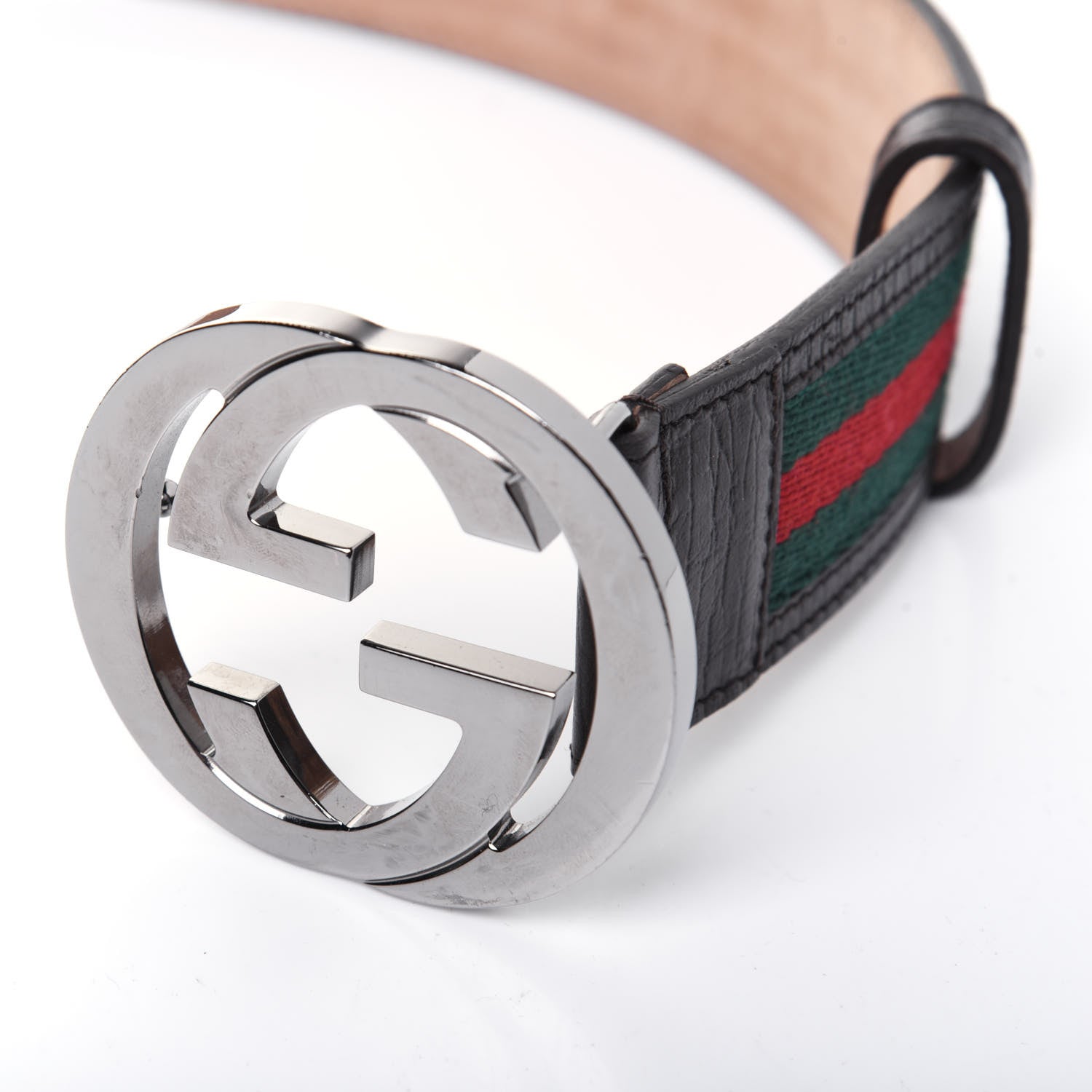 Gucci Calfskin Web Interlocking G Belt 105 42 Dark Brown 9 of 9