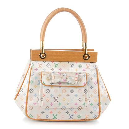 Louis Vuitton Silk Satin Monogram Multicolor Abelia White 1 of 10