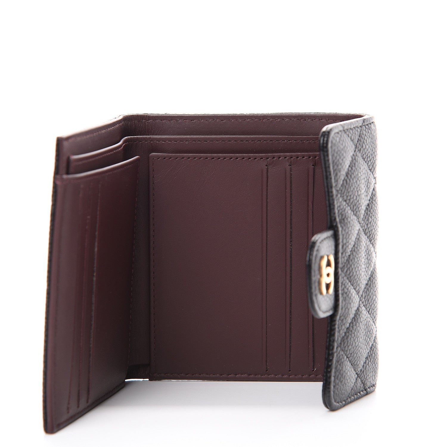 Chanel Caviar Quilted Compact Flap Wallet Black 4 of 9