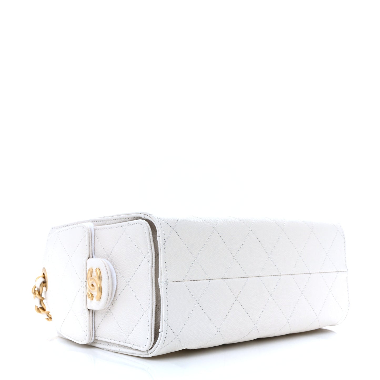 Caviar Quilted Mini Chanel 25 Handbag White