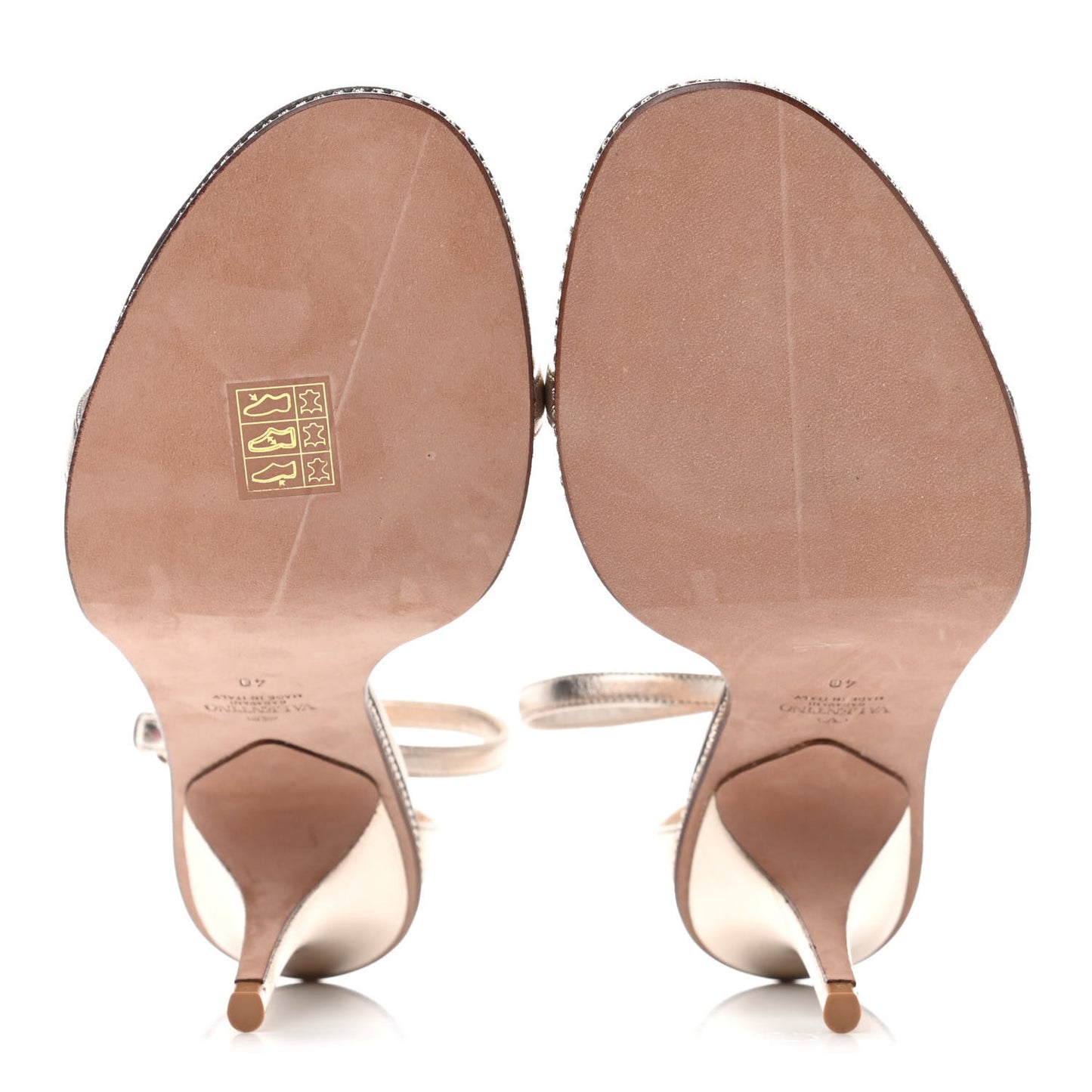 Metallic Nappa Crystal Star Carpet Evening Sandals 40 Silver