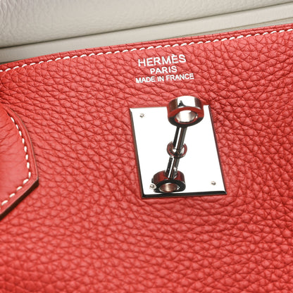 Hermes Togo Casaque Birkin 40 Sanguine White 6 of 13