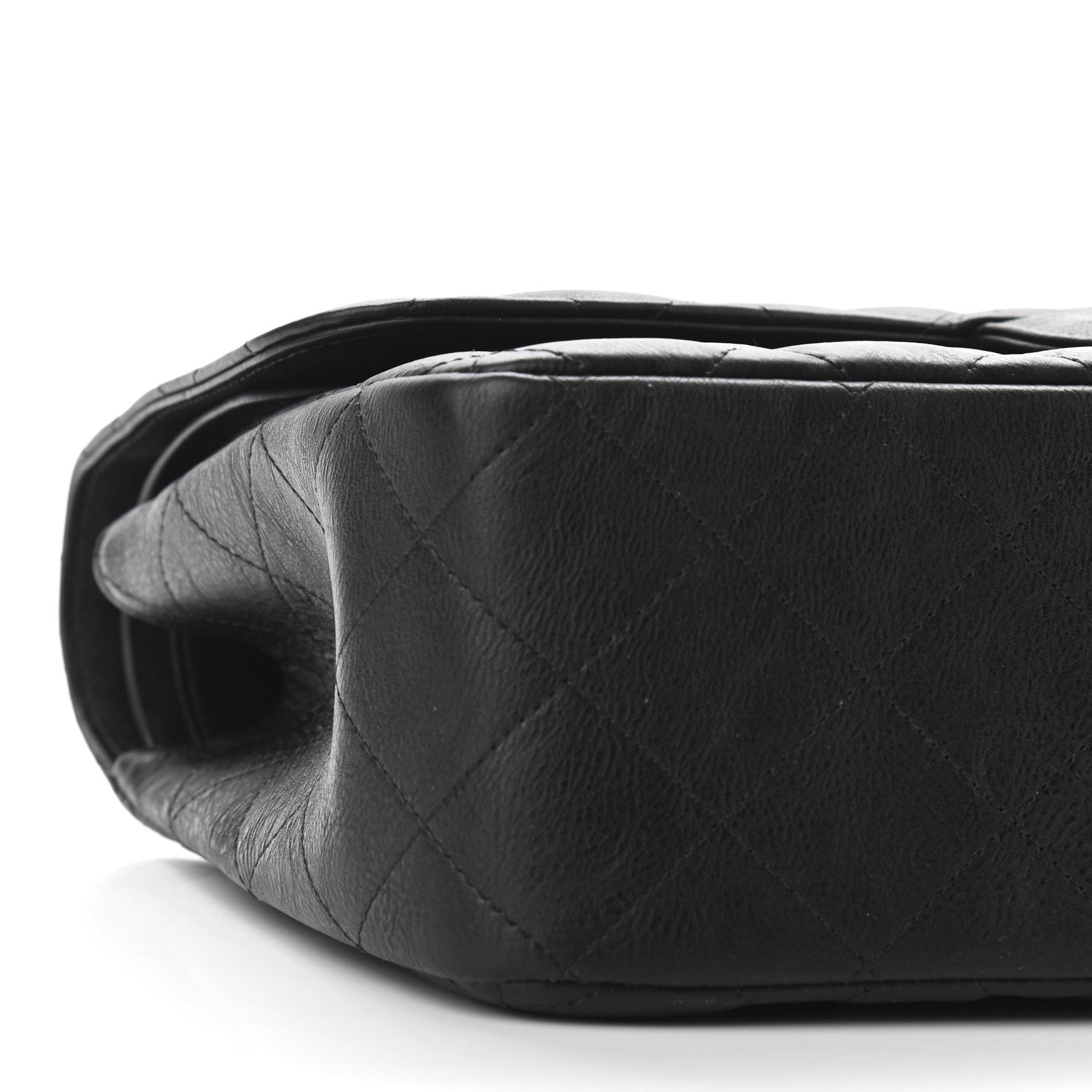 Chanel Crumpled Calfskin Quilted Jumbo Double Flap So Black 9 of 10