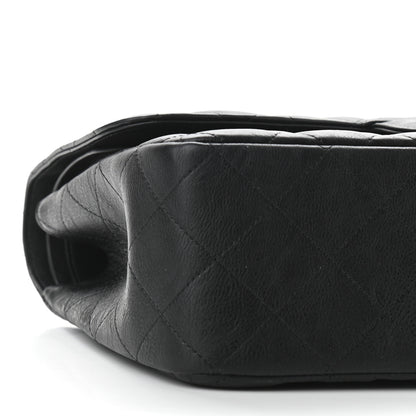 Chanel Crumpled Calfskin Quilted Jumbo Double Flap So Black 9 of 10