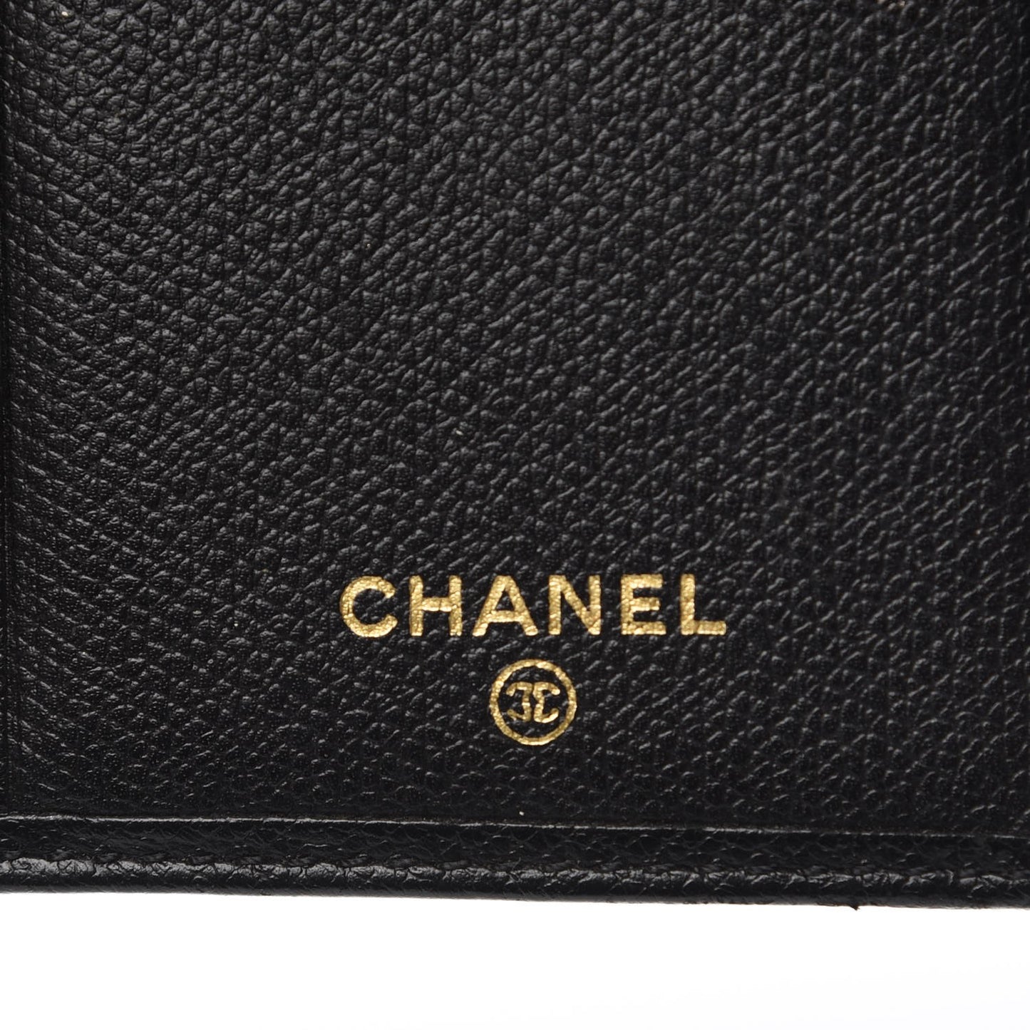 Grained Calfskin CC Button Wallet Black