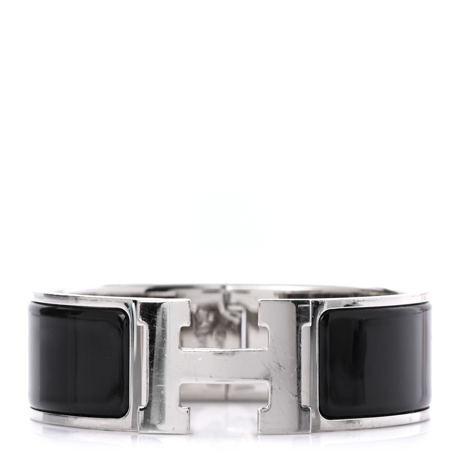 Hermes Enamel Wide Clic Clac H Bracelet PM Black 1 of 5