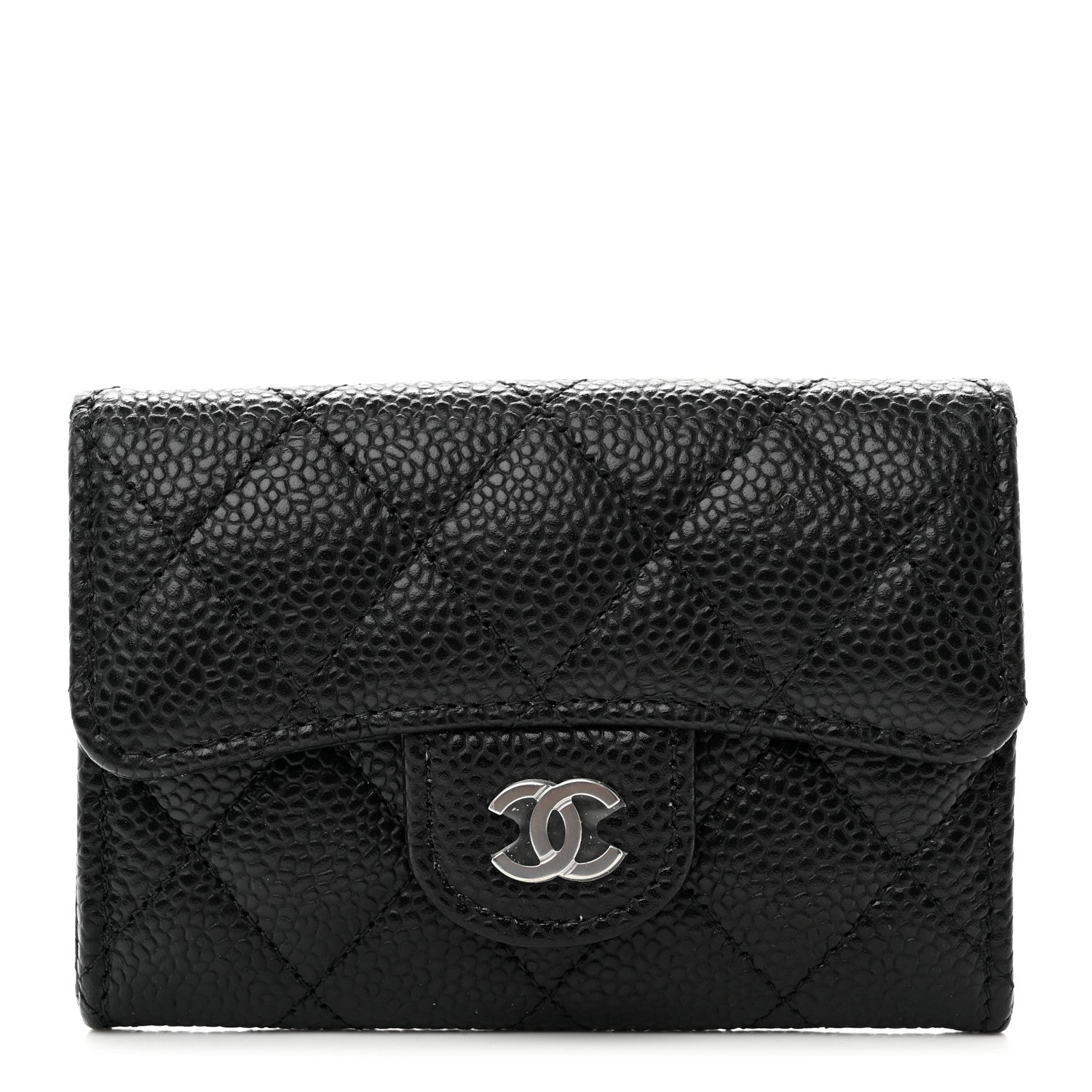 Chanel Caviar Quilted Flap Card Holder Wallet Black 1 of 8