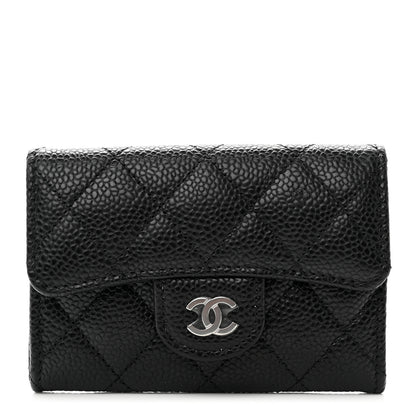 Chanel Caviar Quilted Flap Card Holder Wallet Black 1 of 8