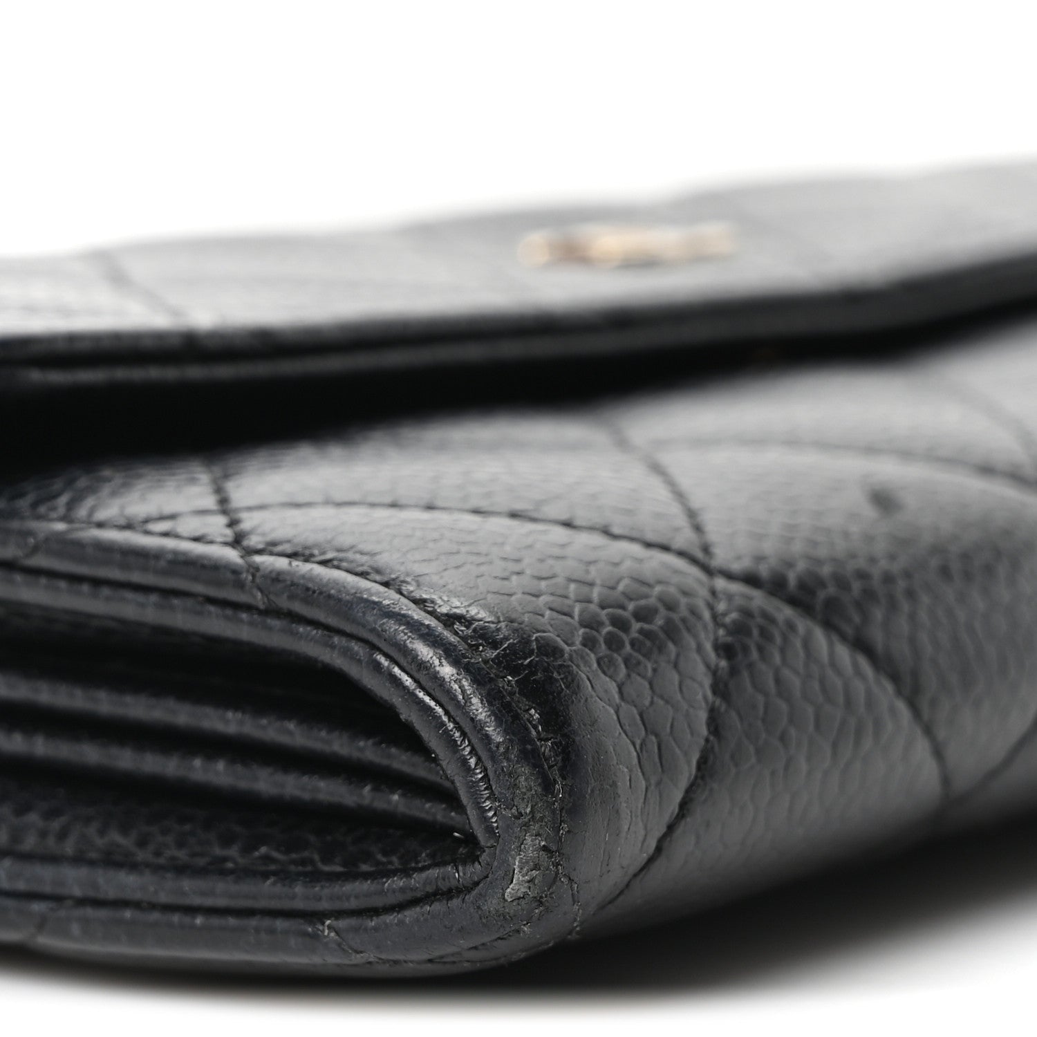 Chanel Caviar Quilted Large Gusset Flap Wallet Black 9 of 10