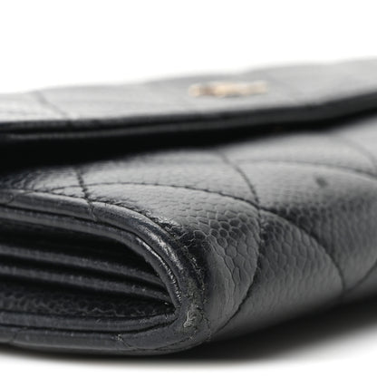 Chanel Caviar Quilted Large Gusset Flap Wallet Black 9 of 10