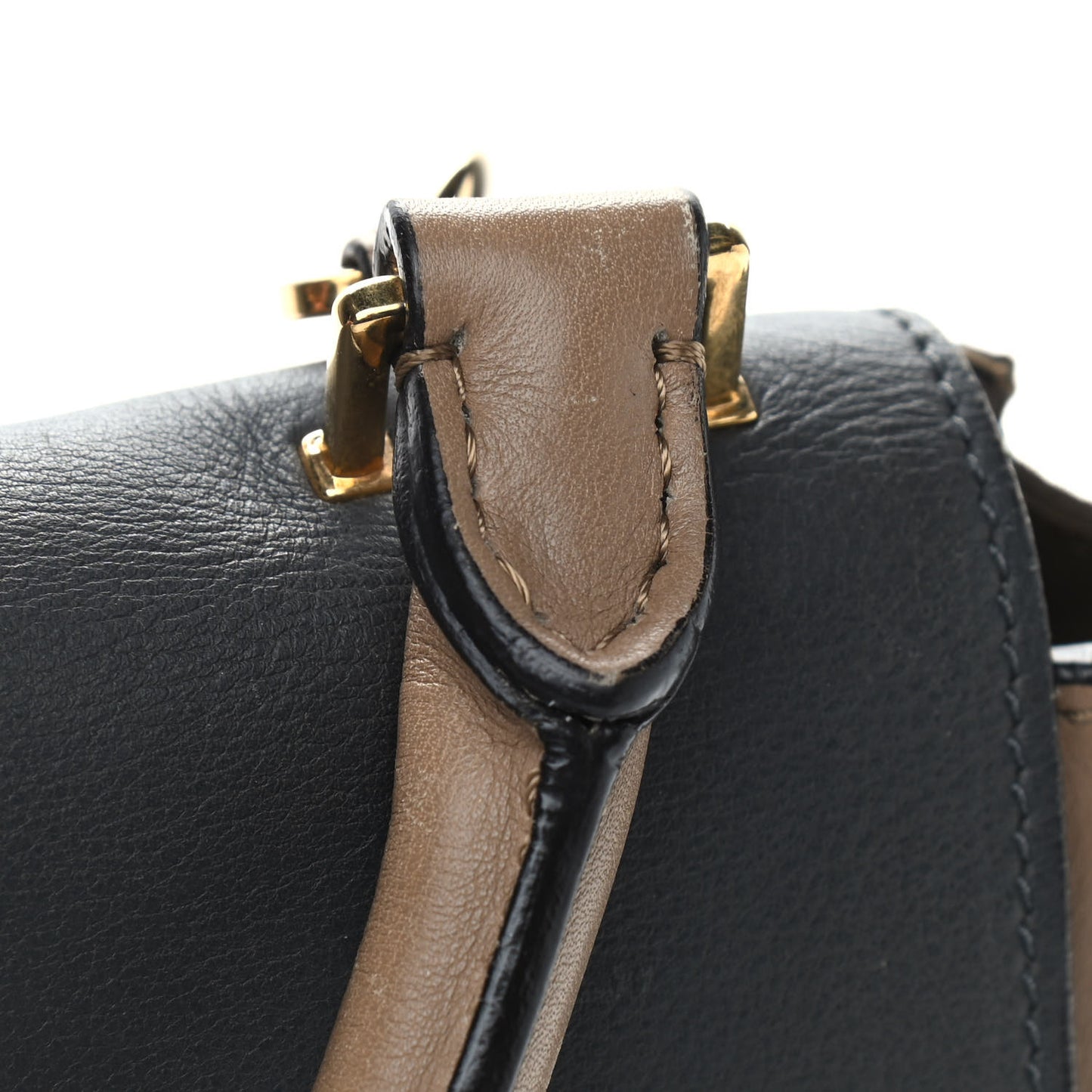 Smooth Calfskin Suede Medium Tri-Color Trapeze Olive