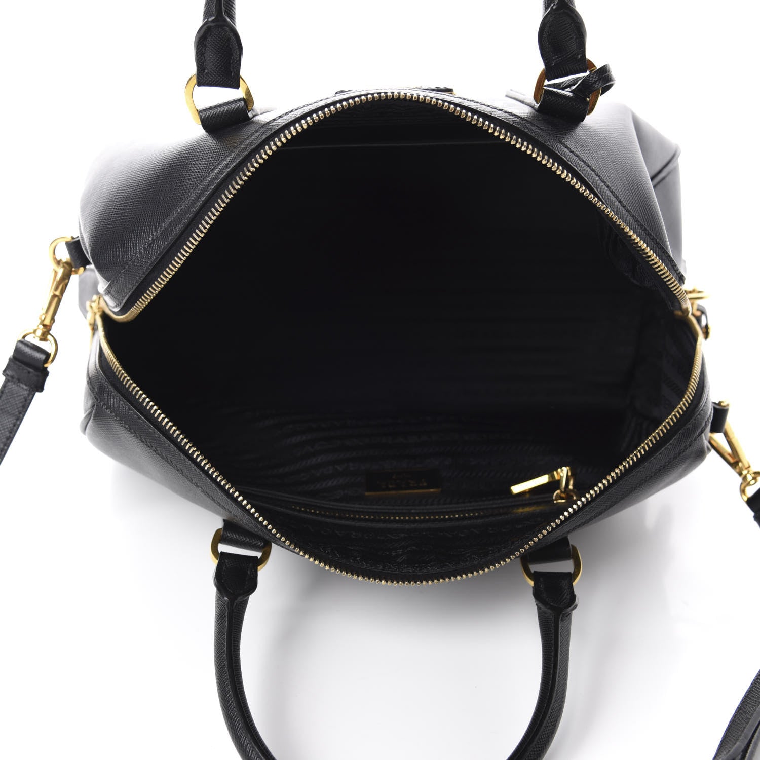 Prada Saffiano Lux Bowler Black 4 of 10