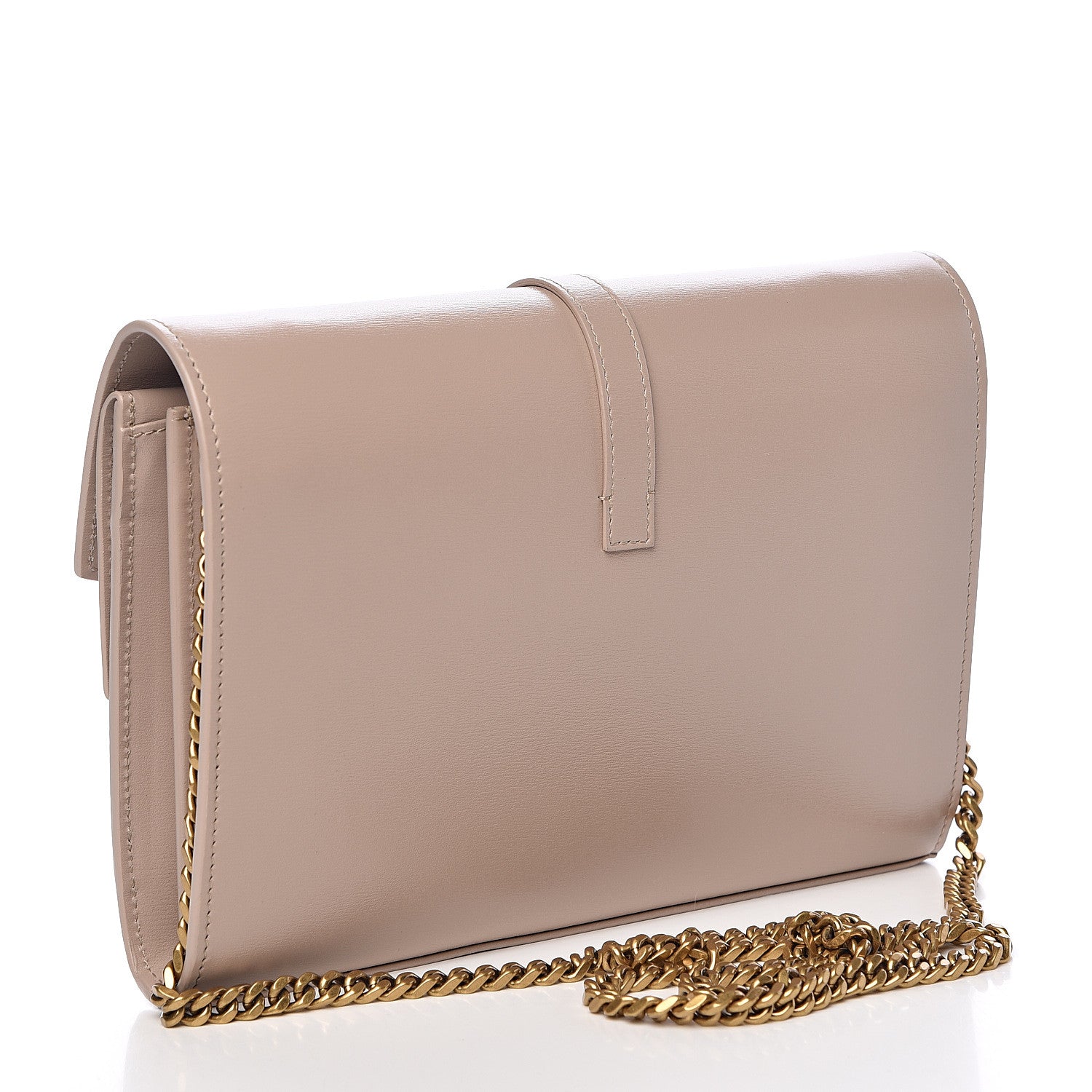 Saint Laurent Smooth Calfskin Sulpice Monogram Chain Wallet Light Natural 3 of 11