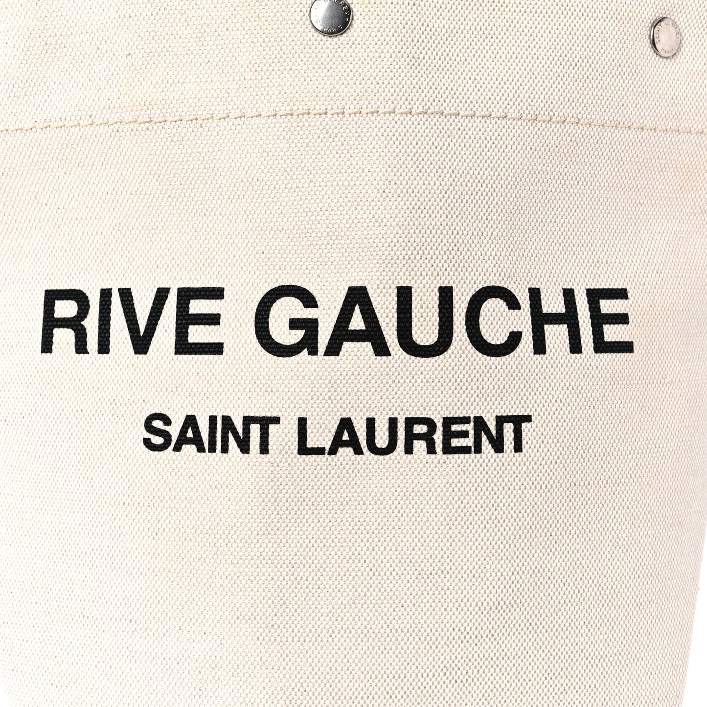 Linen Calfskin Rive Gauche Bucket Bag Greggio Natural