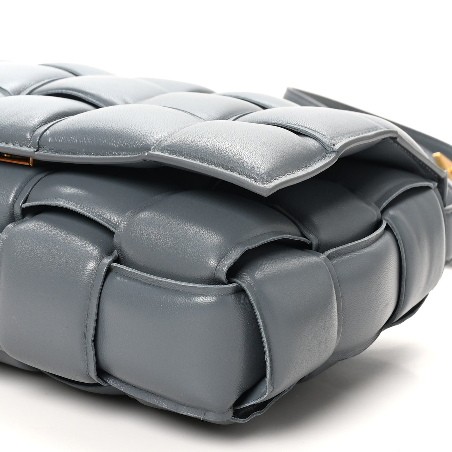 Nappa Maxi Intreccio Padded Cassette Crossbody Bag Thunder