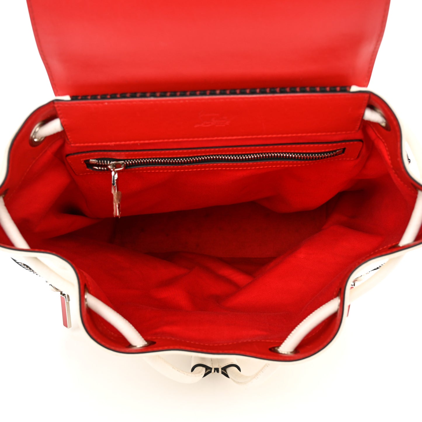 Calfskin Spiked Explorafunk Backpack White