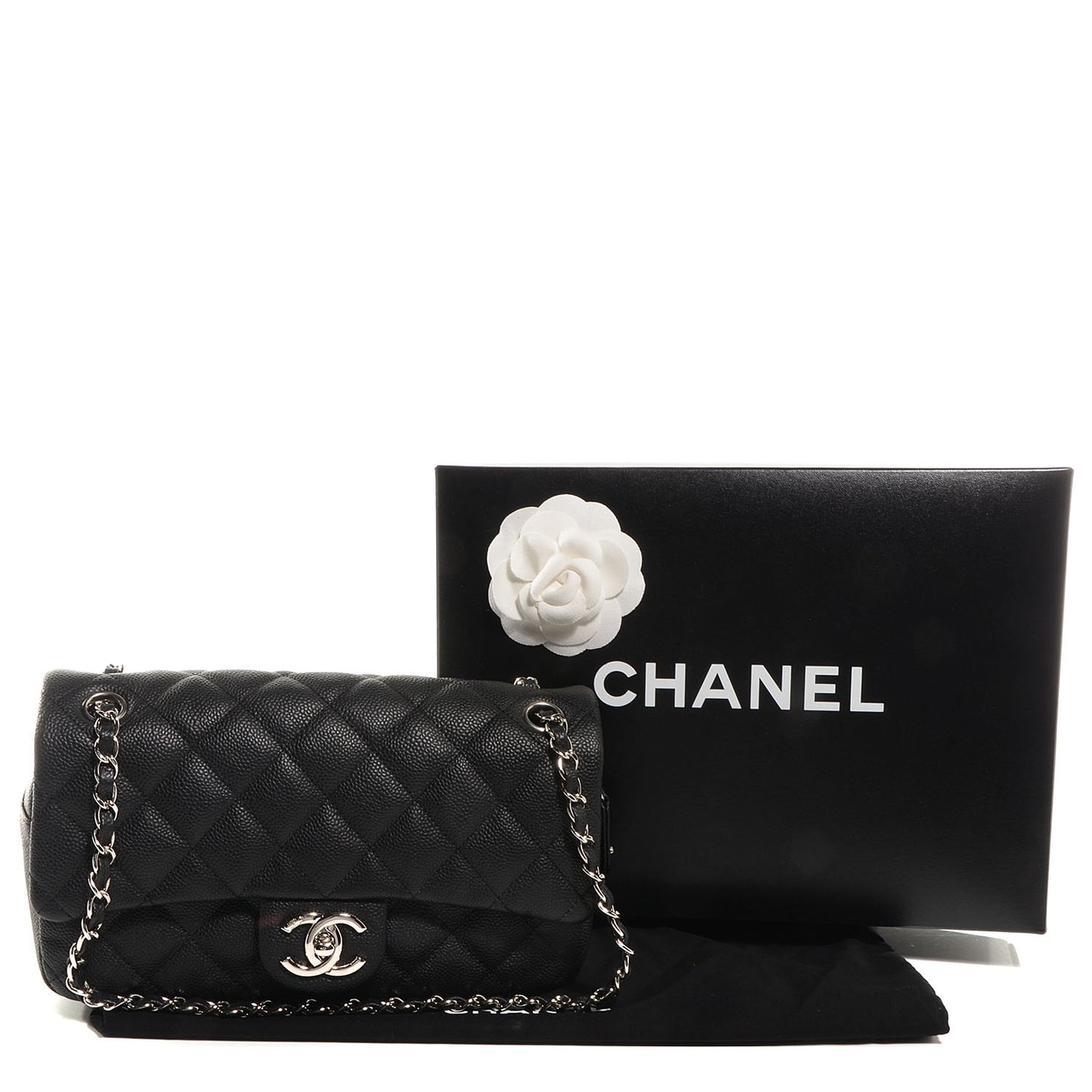 Caviar Quilted Medium Easy Flap Black