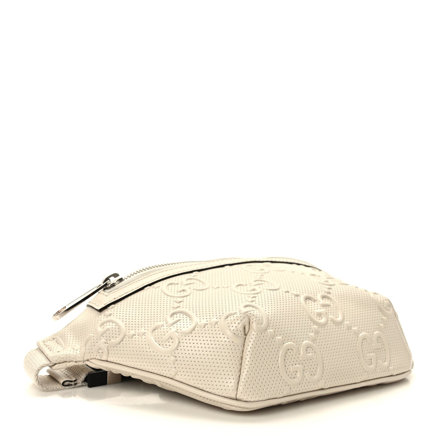 Calfskin GG Tennis Embossed Belt Bag Mystic White