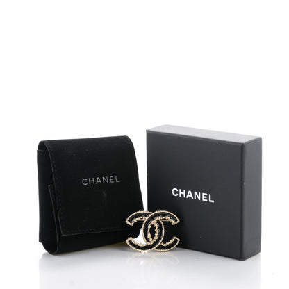 Chanel Enamel CC Baroque Brooch Black Gold 5 of 5