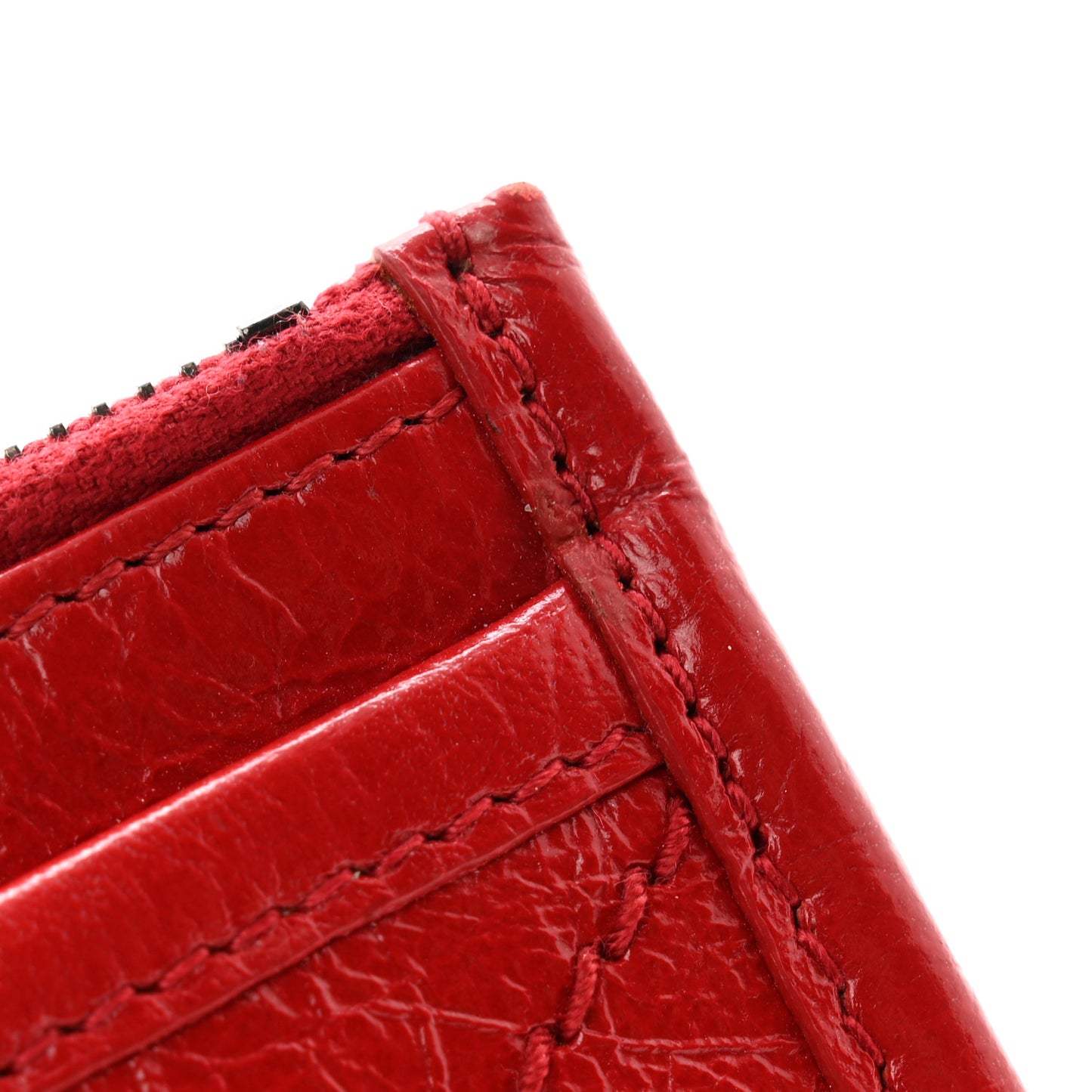 Crinkled Calfskin Matelasse Niki Bill Pouch Red